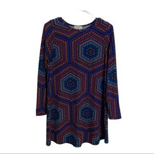 Anthropologie Everly Geometric Pattern Shift Dress
